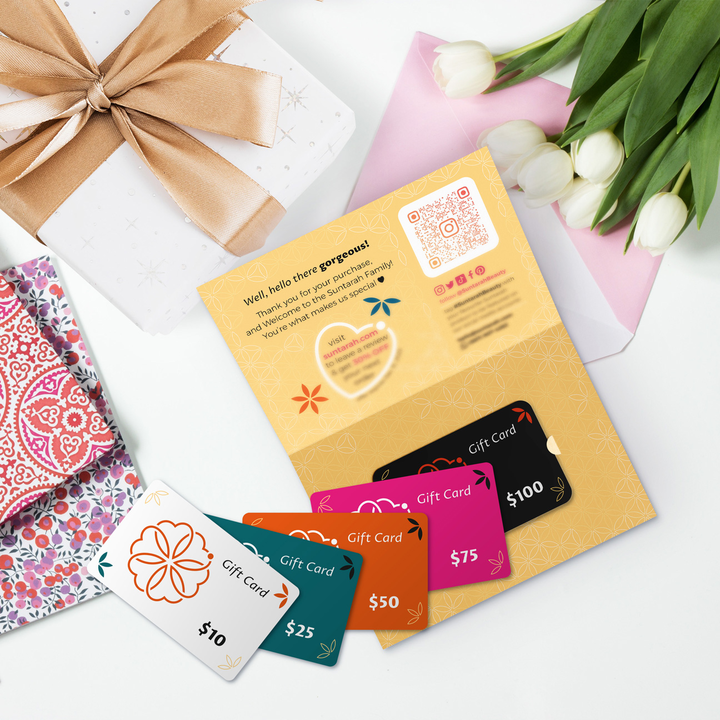 Suntarah Beauty Gift Cards Available for Purchase in $10, $25, $50, $75, and $100